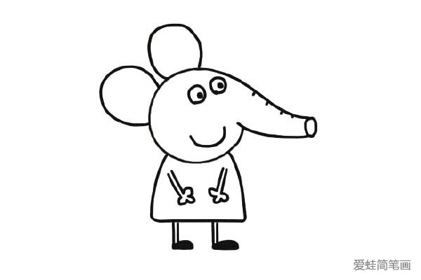 小猪佩奇里的小象艾米丽简笔画