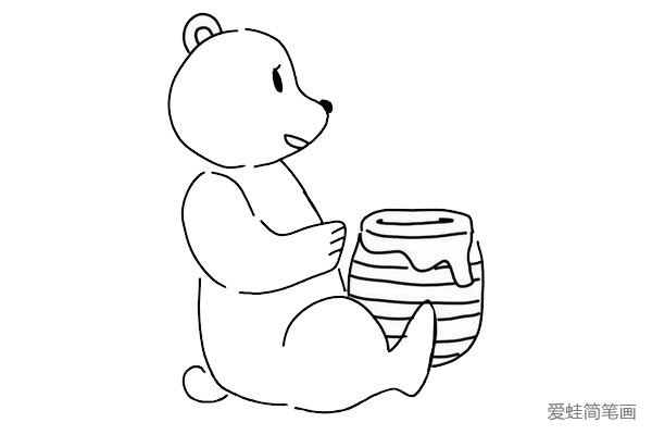 小熊吃蜂蜜简笔画漂亮的画法