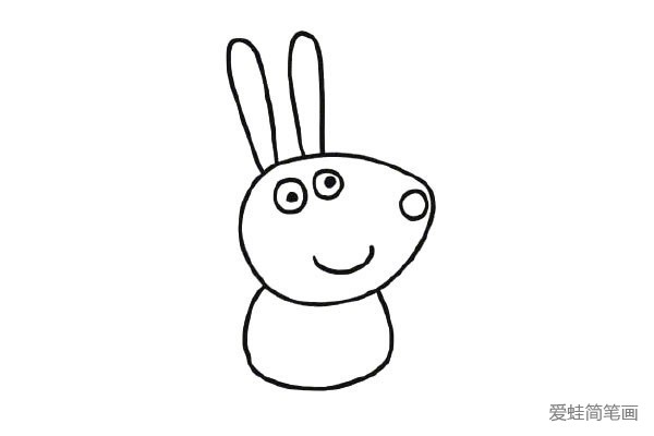 小猪佩奇里的小兔瑞贝卡简笔画