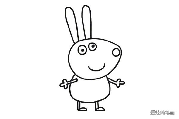 小猪佩奇里的小兔瑞贝卡简笔画