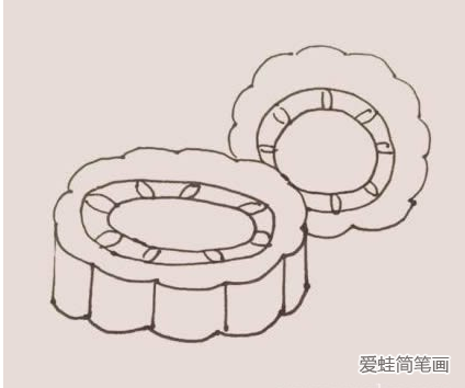 中国传统美食月饼简笔画