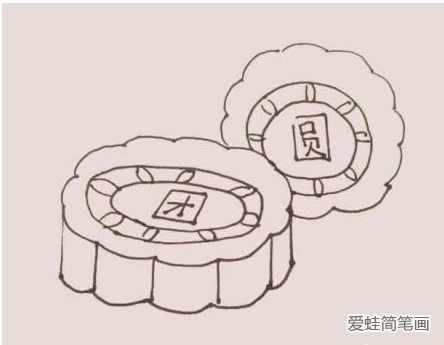 中国传统美食月饼简笔画