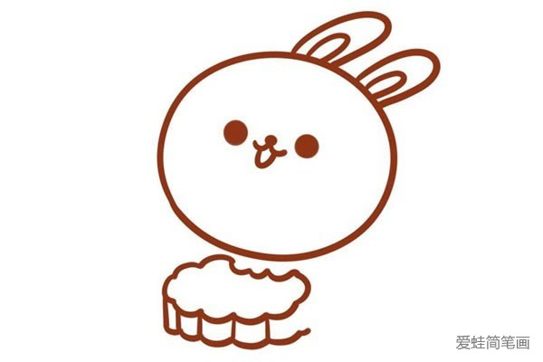吃月饼的兔子简笔画