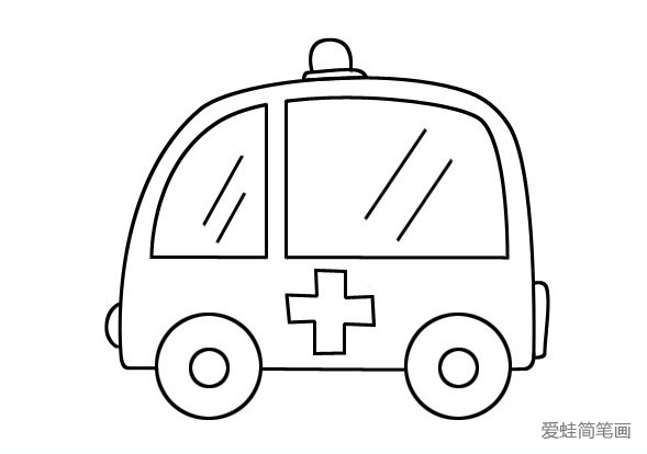 可爱的卡通救护车简笔画图片