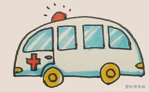 救护车简笔画彩色