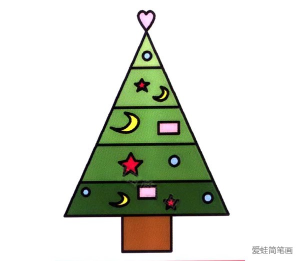 儿童学画圣诞树简笔画