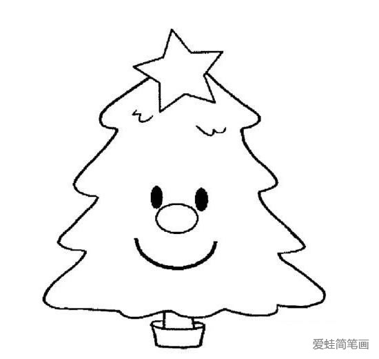 圣诞树简笔画卡通图片