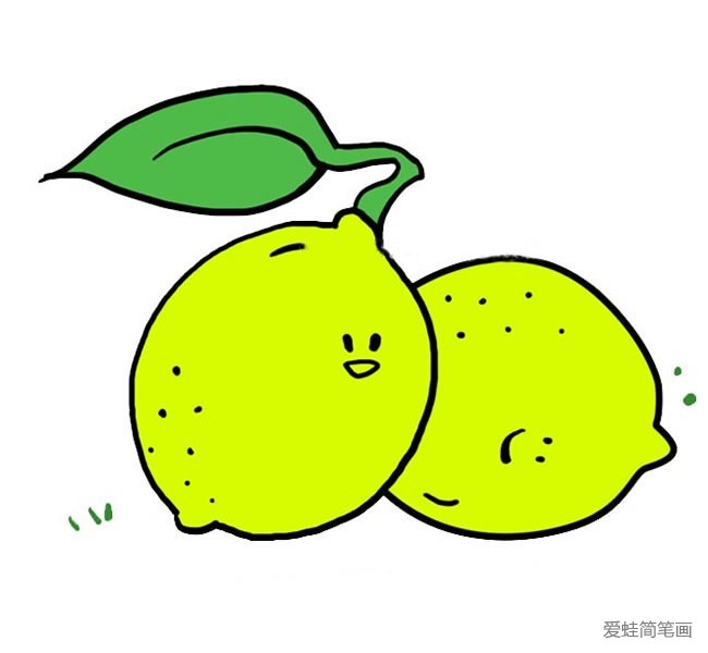 卡通水果柠檬简笔画