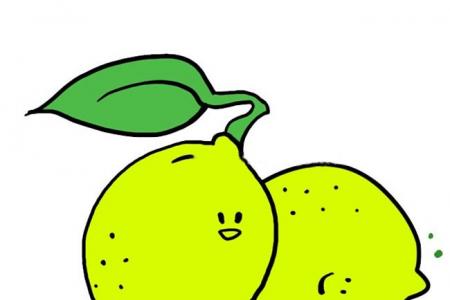卡通水果柠檬简笔画