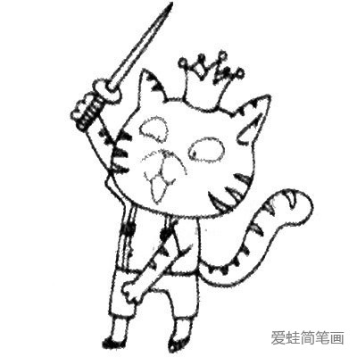 戴皇冠的加菲猫简笔画教程