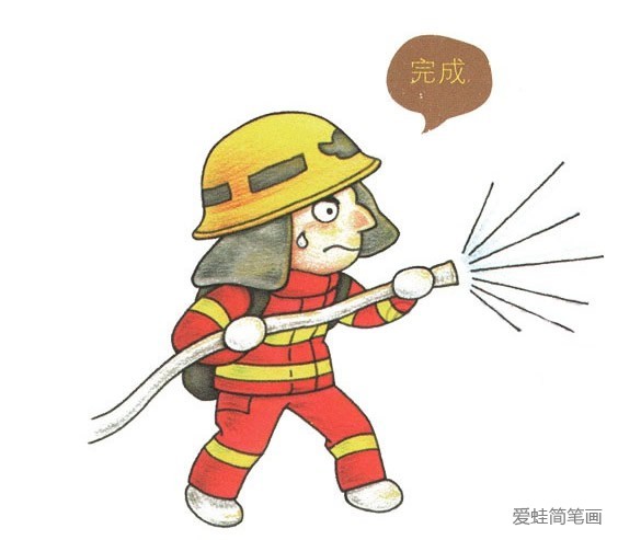幼儿园消防员简笔画