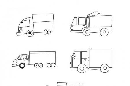 5款简单的货车简笔画图片大全