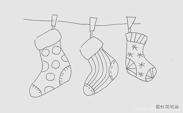 圣诞袜子简笔画