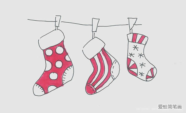 圣诞袜子简笔画