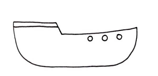 现代化渔船简笔画