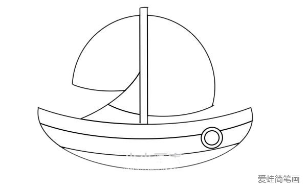 卡通帆船简笔画画法