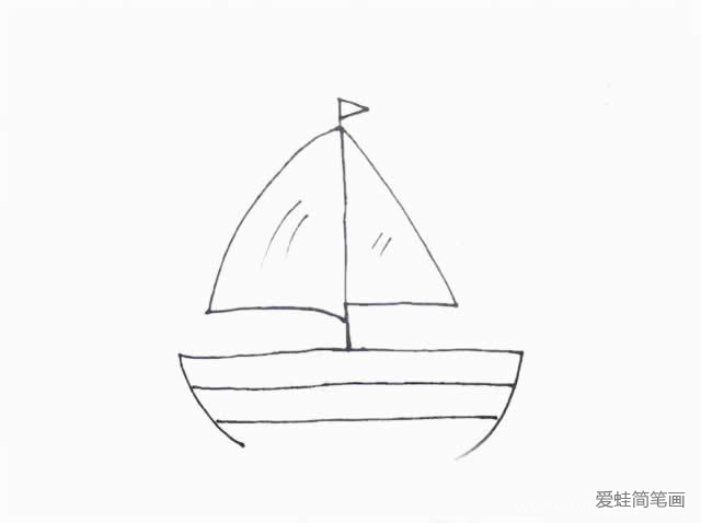 用数字1画帆船简笔画