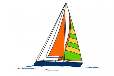 小型帆船简笔画图片