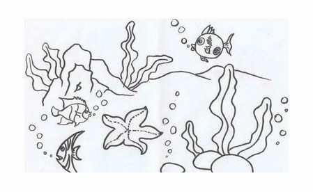 海底世界简笔画图片