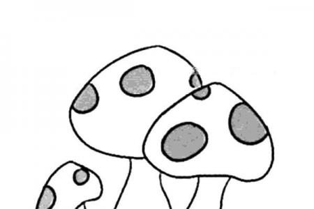 五种不同的可爱蘑菇简笔画