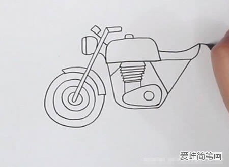 摩托车简笔画彩色