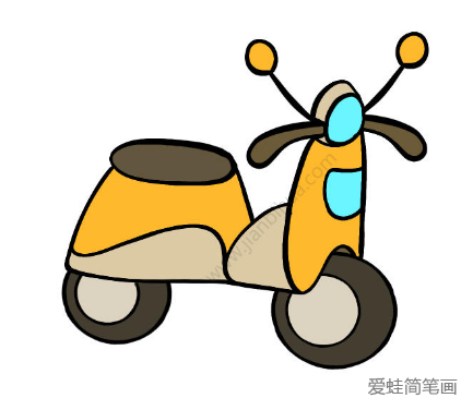 儿童摩托车简笔画
