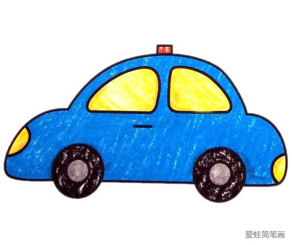 出租车简笔画彩色图片