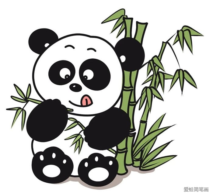 吃竹子的大熊猫简笔画