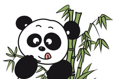 吃竹子的大熊猫简笔画