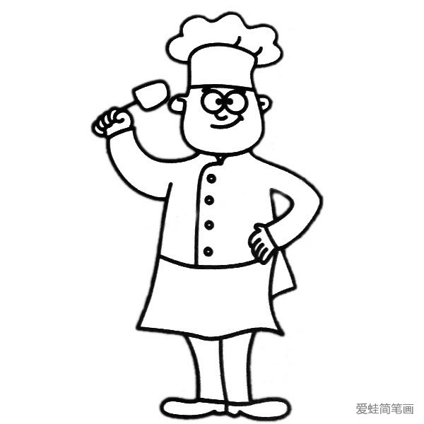 卡通厨师简笔画