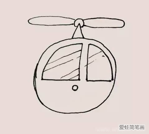 卡通版直升机简笔画