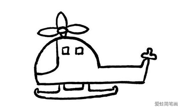 小型直升机简笔画