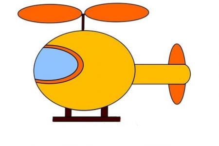 卡通直升机简笔画