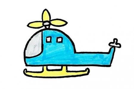 小型直升机简笔画