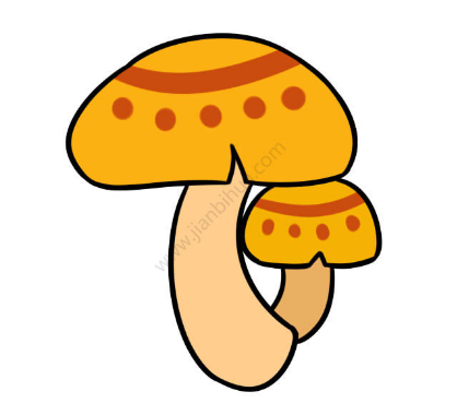 简笔画蘑菇彩色图片