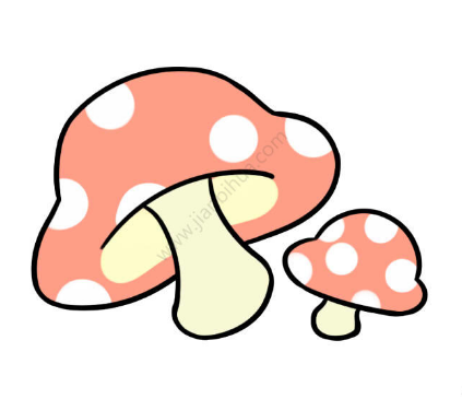两只花蘑菇简笔画