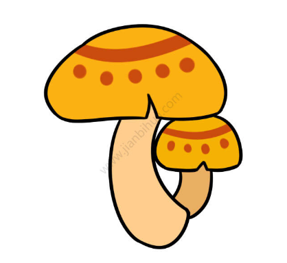 彩色的蘑菇简笔画