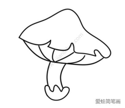 颜色微黄的蘑菇简笔画