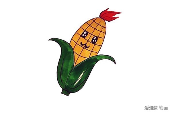 简单的卡通玉米画法
