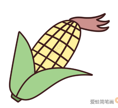 玉米简笔画画法
