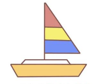 航行小帆船简笔画