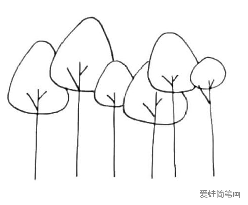 植树成林简笔画