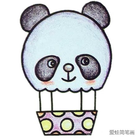 熊猫造型热气球简笔画