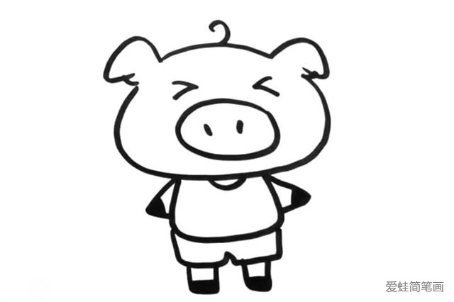 可爱的卡通小猪简笔画