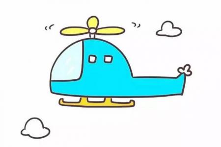 玩具直升机简笔画