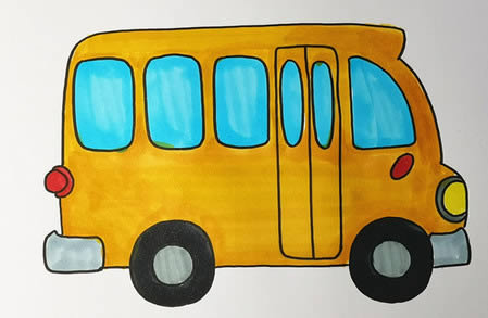 校车巴士简笔画
