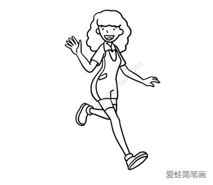 跑步的阿姨简笔画
