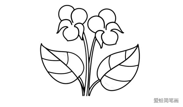 紫罗兰盆栽简笔画