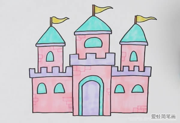 彩色城堡如何画简笔画
