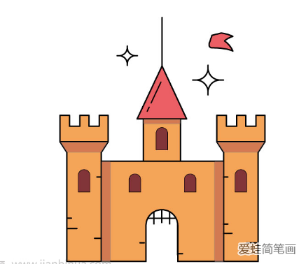 漂亮的城堡简笔画